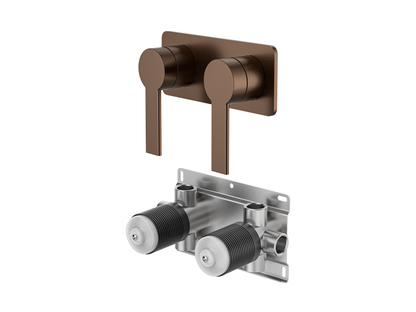 Lilly Pilly Twin Shower/Bath Mixer Square Plate