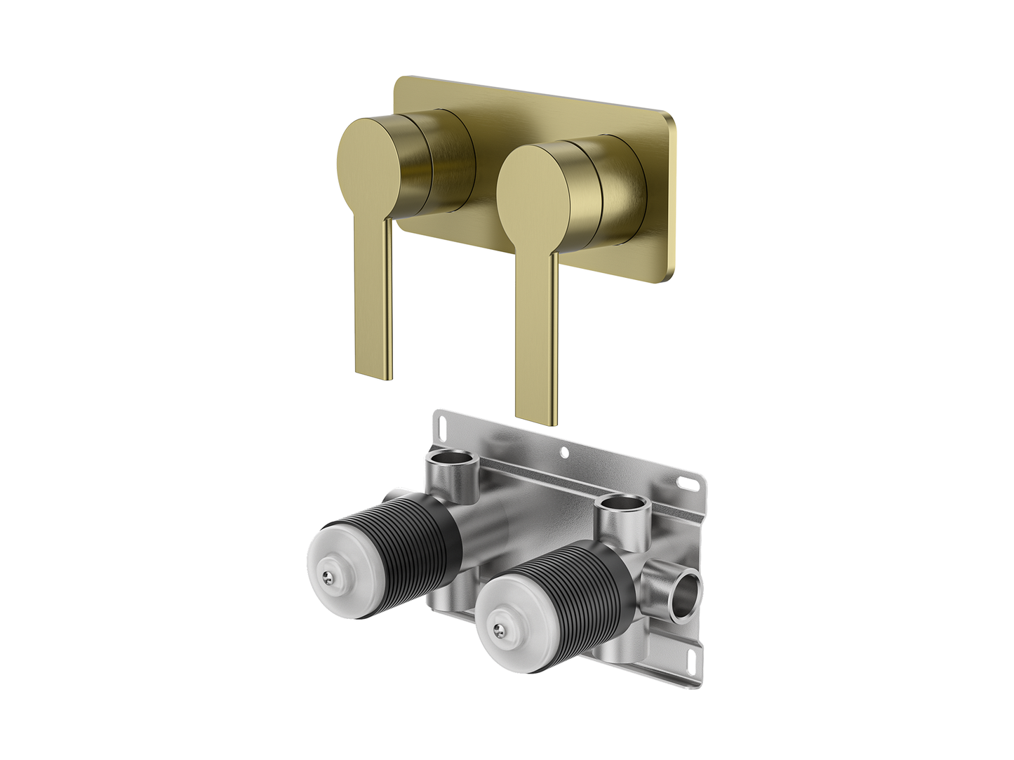 Lilly Pilly Twin Shower/Bath Mixer Square Plate
