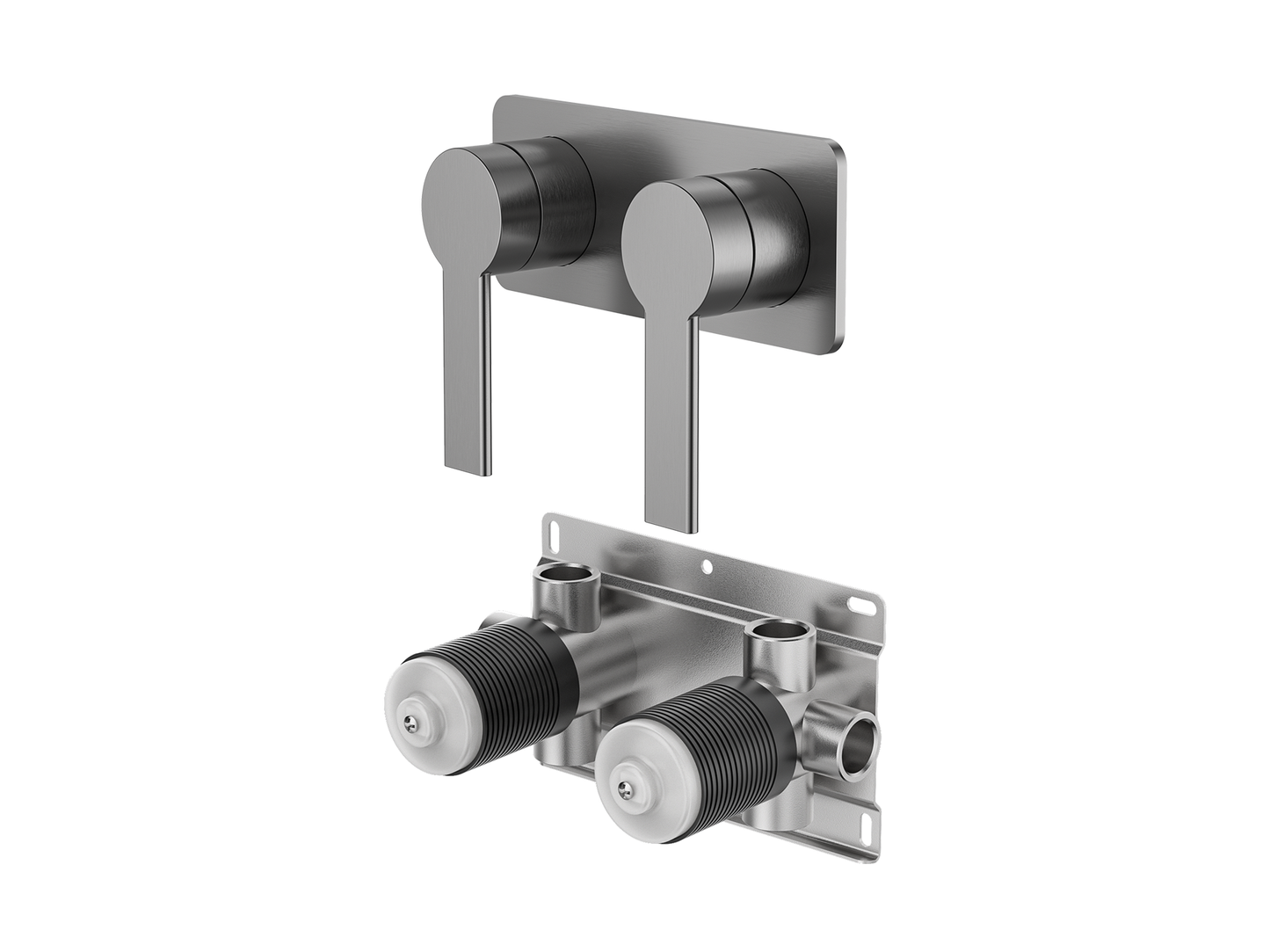 Lilly Pilly Twin Shower/Bath Mixer Square Plate