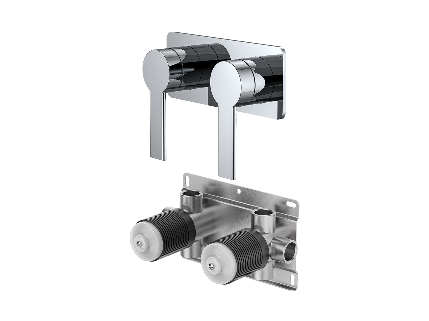 Lilly Pilly Twin Shower/Bath Mixer Square Plate