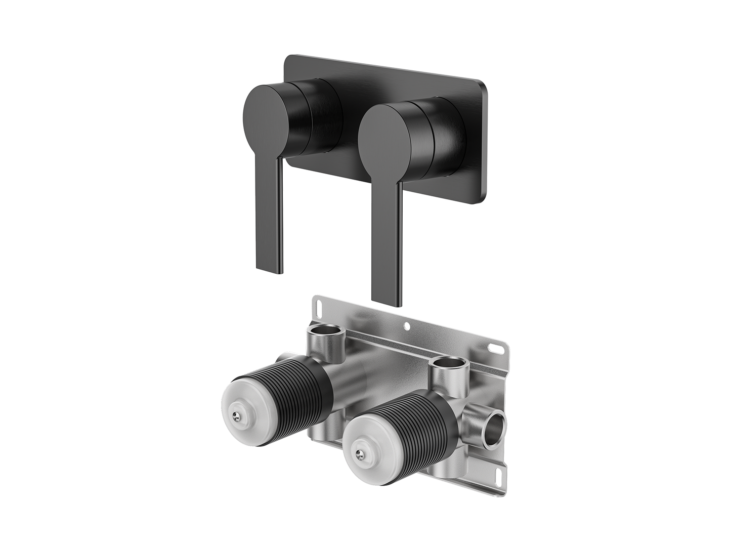 Lilly Pilly Twin Shower/Bath Mixer Square Plate