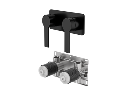 Lilly Pilly Twin Shower/Bath Mixer Square Plate