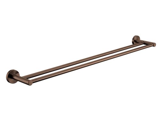 Maple 750mm Double Towel Rail Brushed Copper
