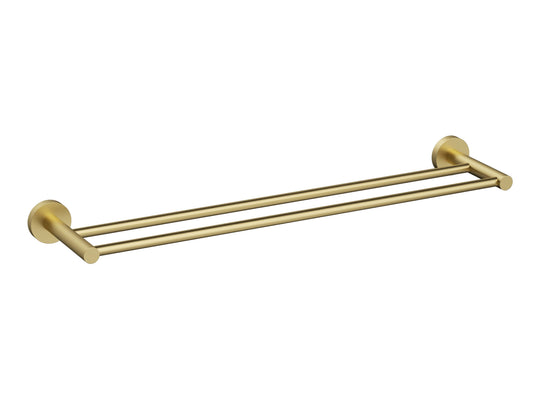 Maple 600mm Double Towel Rail Brushed Gold