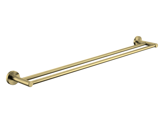 Maple 750mm Double Towel Rail Brushed Gold