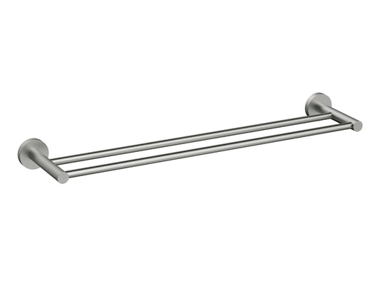 Maple 600mm Double Towel Rail Brushed Nickel