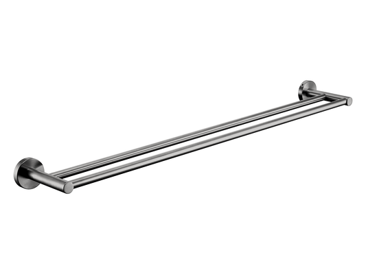 Maple 750mm Double Towel Rail Brushed Nickel