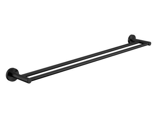 Maple 750mm Double Towel Rail Matte Black