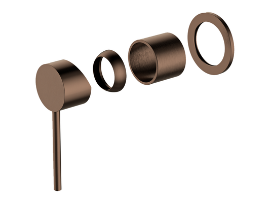 Maple Wall Shower/Bath Mixer Brushed Copper