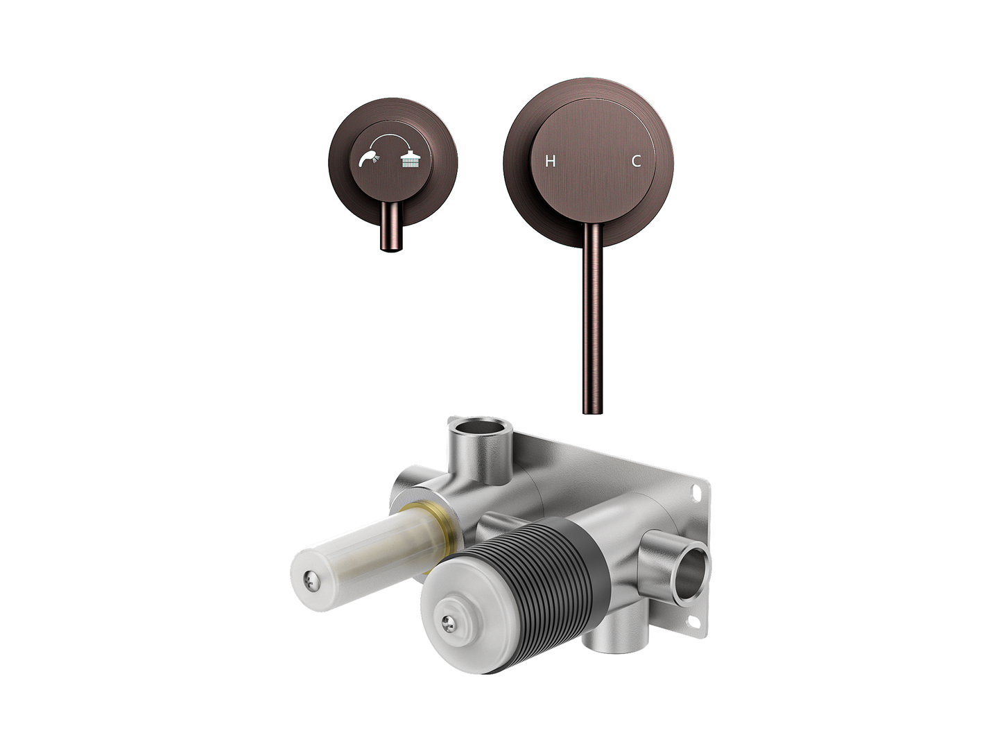 Maple Wall Diverter Shower/Bath Mixer Separate Plates