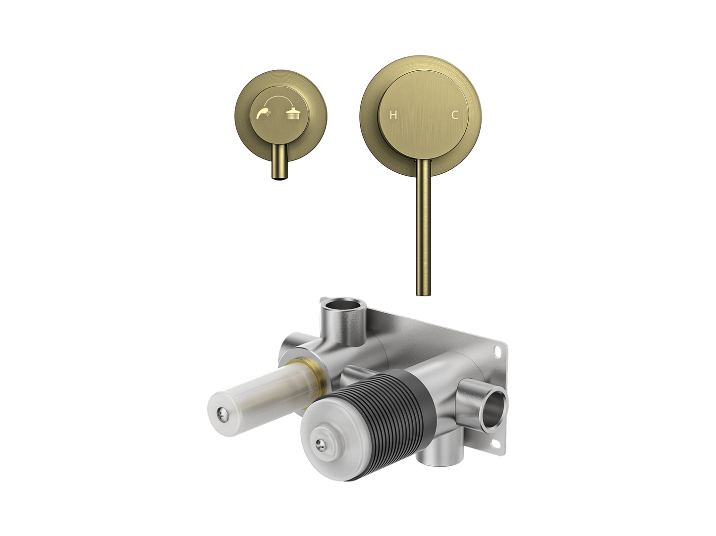 Maple Wall Diverter Shower/Bath Mixer Separate Plates