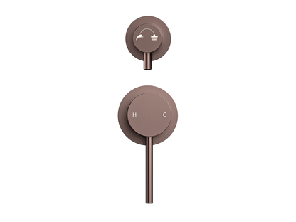Maple Wall Diverter Shower/Bath Mixer Separate Plates Antique Copper