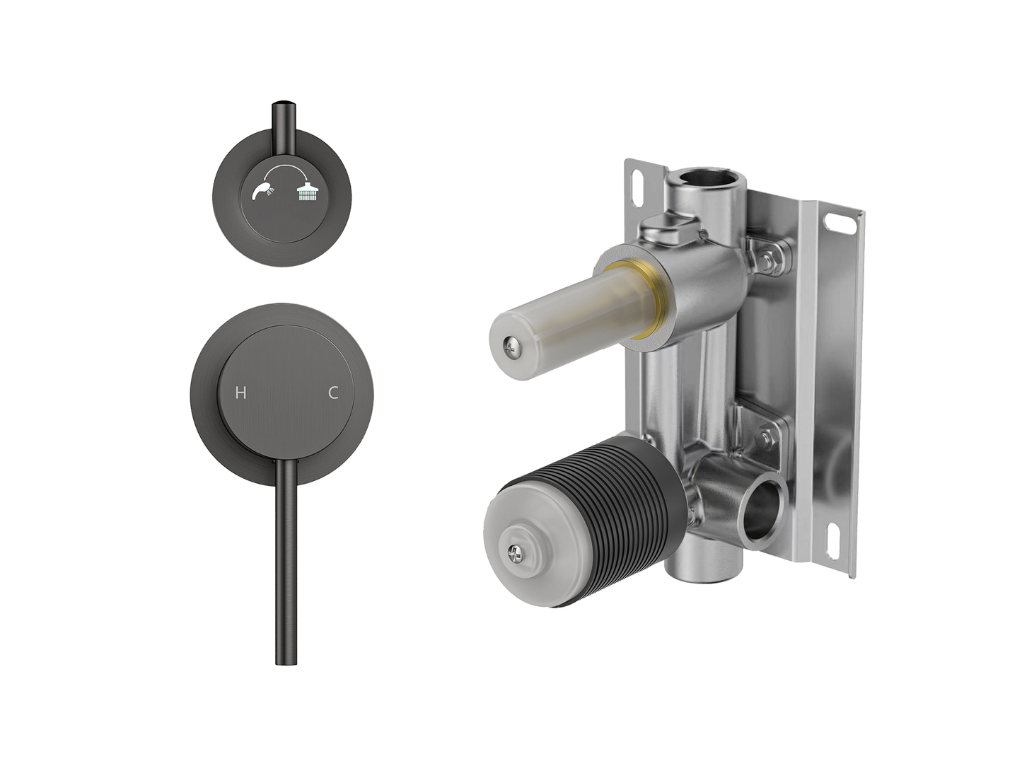 Maple Wall Diverter Shower/Bath Mixer Separate Plates