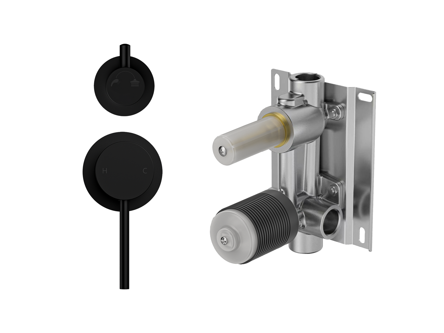 Maple Wall Diverter Shower/Bath Mixer Separate Plates