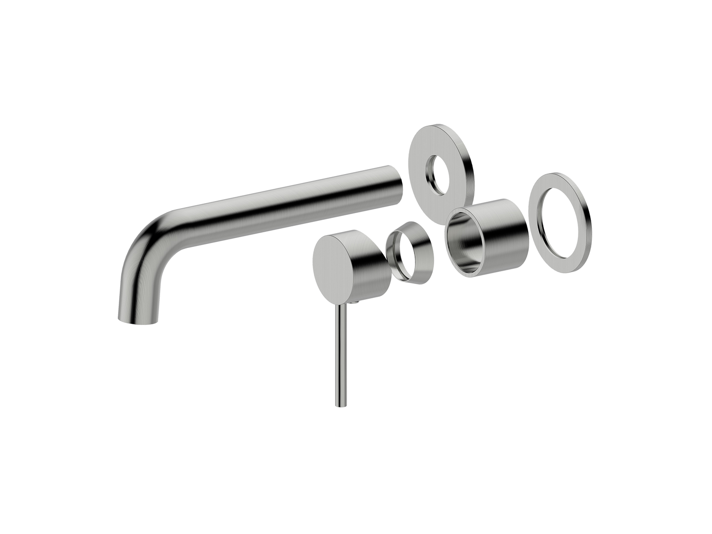 Maple Wall Basin/Bath Mixer Brushed Nickel