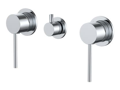 Maple Twin Shower / Bath Mixer with Centre Diverter Chrome