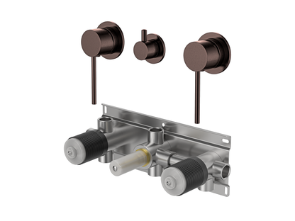 Maple Twin Shower / Bath Mixer with Centre Diverter