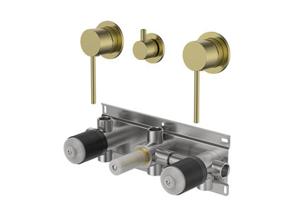 Maple Twin Shower / Bath Mixer with Centre Diverter