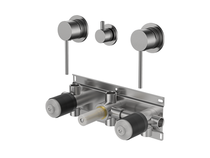 Maple Twin Shower / Bath Mixer with Centre Diverter