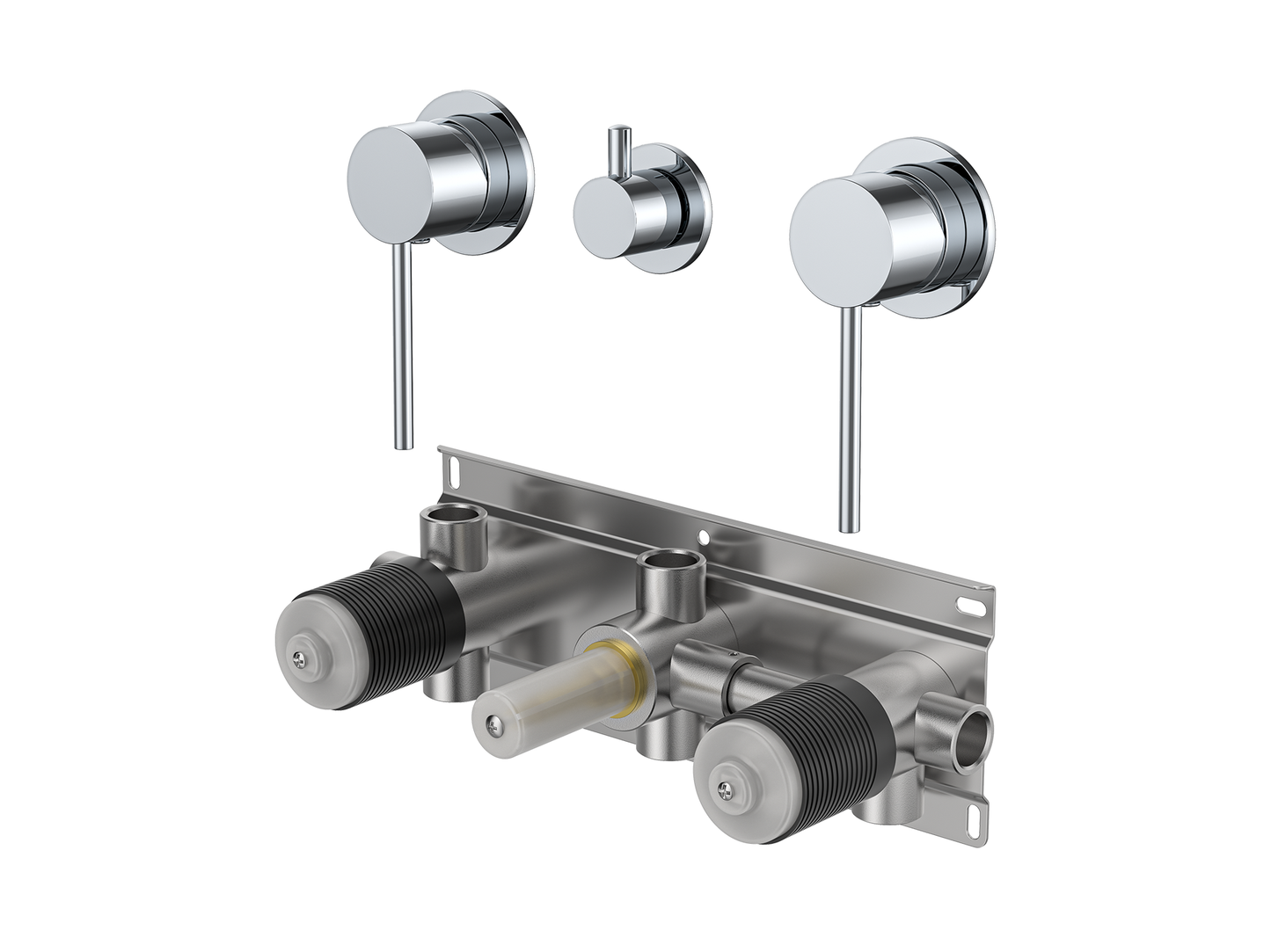 Maple Twin Shower / Bath Mixer with Centre Diverter