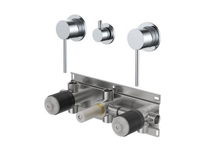 Maple Twin Shower / Bath Mixer with Centre Diverter