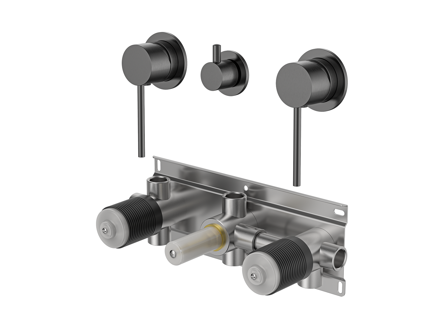 Maple Twin Shower / Bath Mixer with Centre Diverter