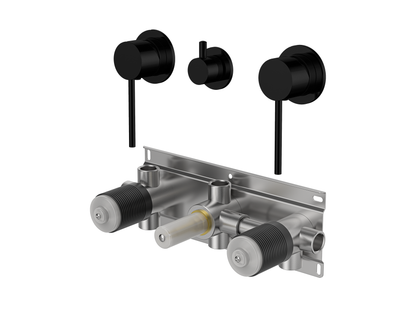 Maple Twin Shower / Bath Mixer with Centre Diverter