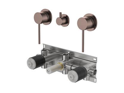 Maple Twin Shower / Bath Mixer with Centre Diverter