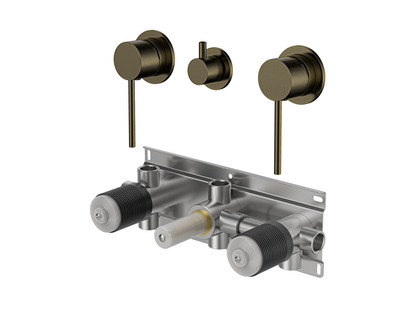Maple Twin Shower / Bath Mixer with Centre Diverter