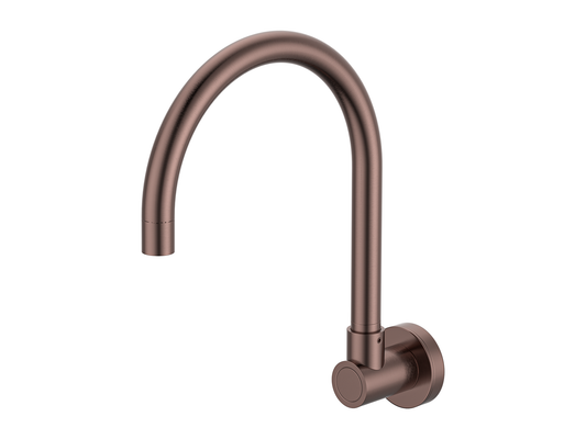 Maple Gooseneck Swivel Wall Spout Antique Copper