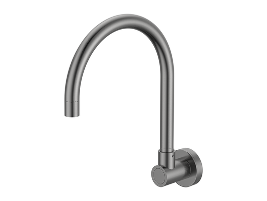 Maple Gooseneck Swivel Wall Spout Brushed Nickel