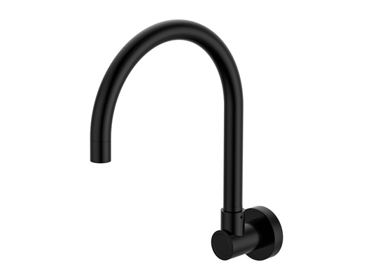Maple Gooseneck Swivel Wall Spout Matte Black