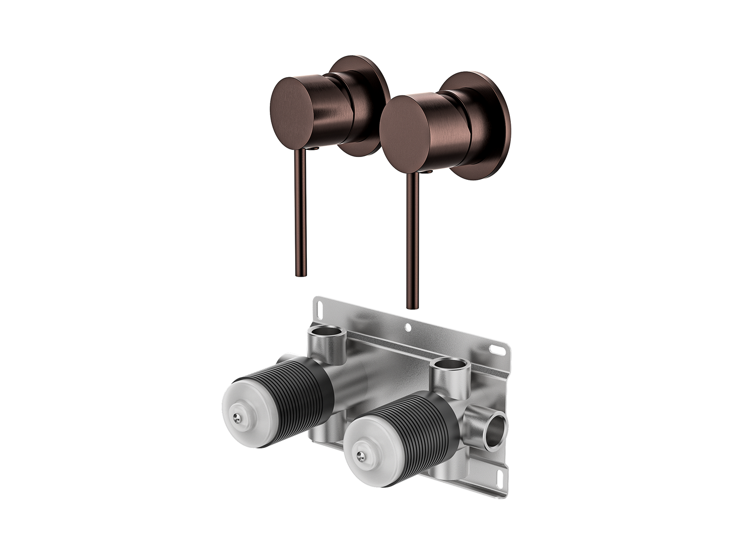 Maple Twin Shower/Bath Mixer Separate Plates