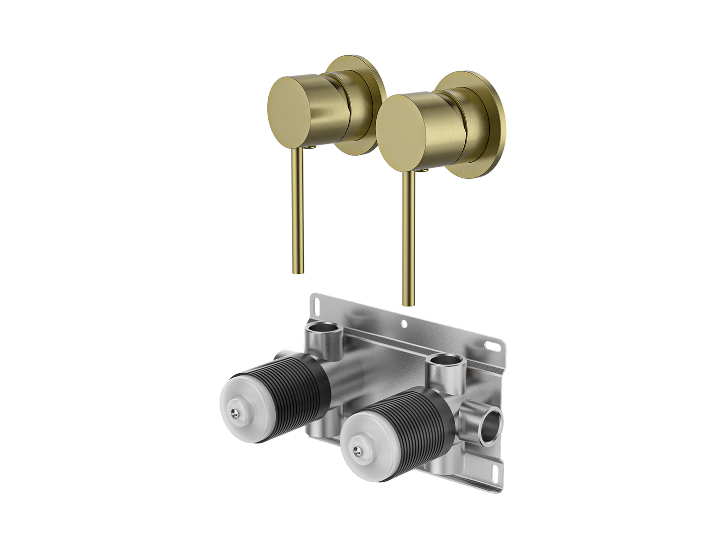 Maple Twin Shower/Bath Mixer Separate Plates