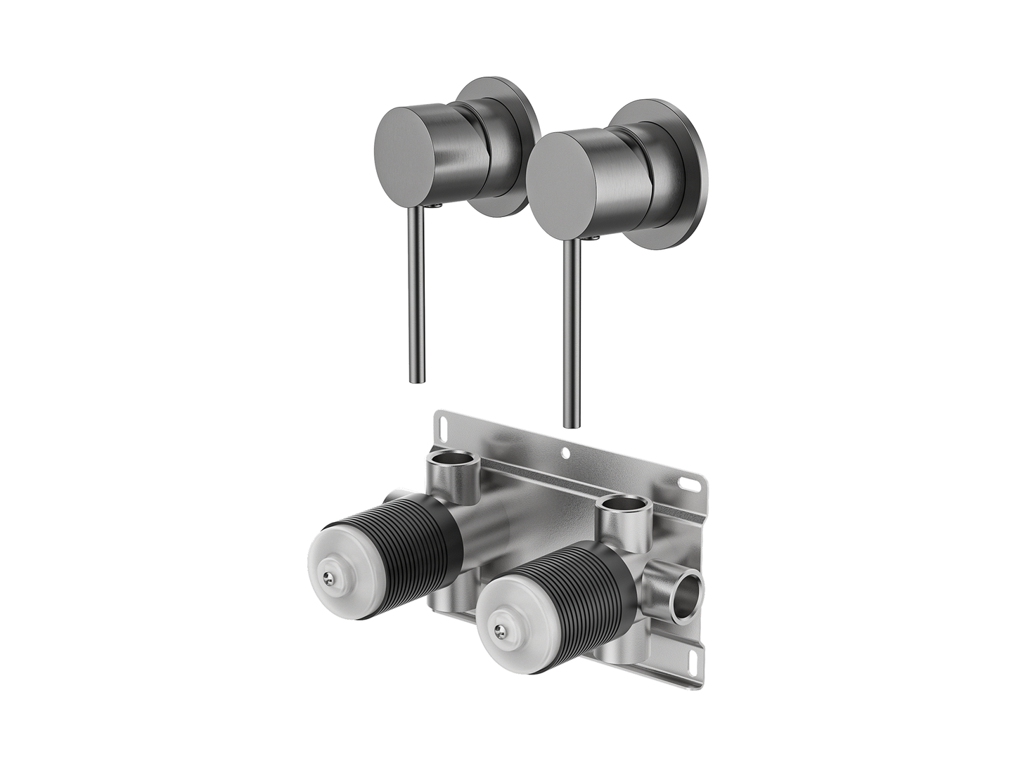 Maple Twin Shower/Bath Mixer Separate Plates