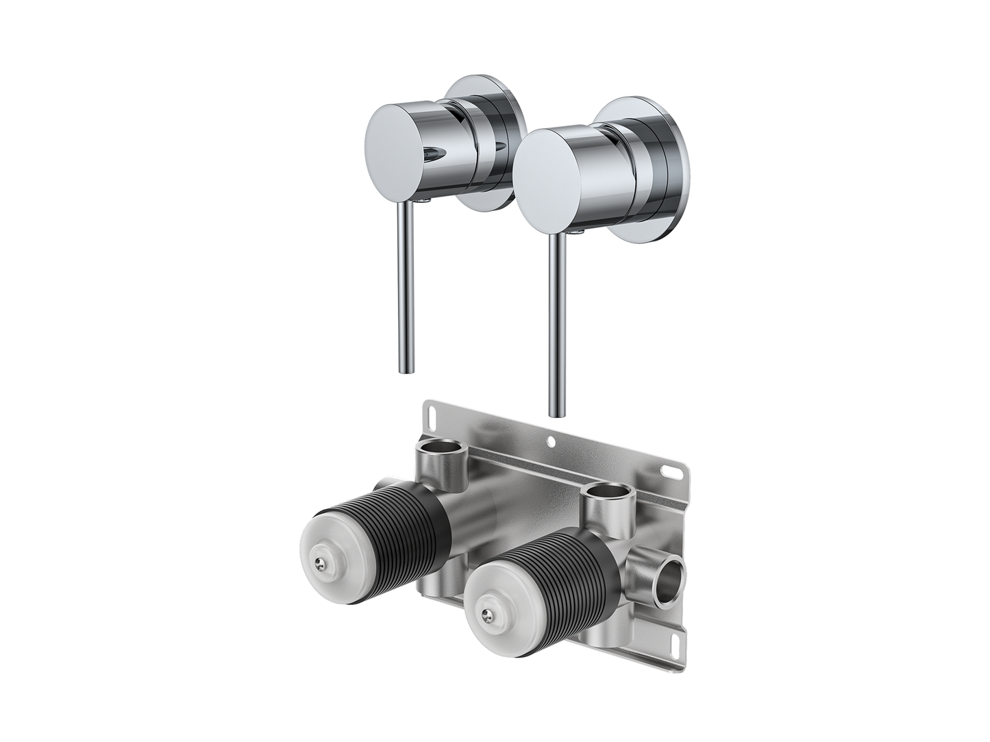 Maple Twin Shower/Bath Mixer Separate Plates
