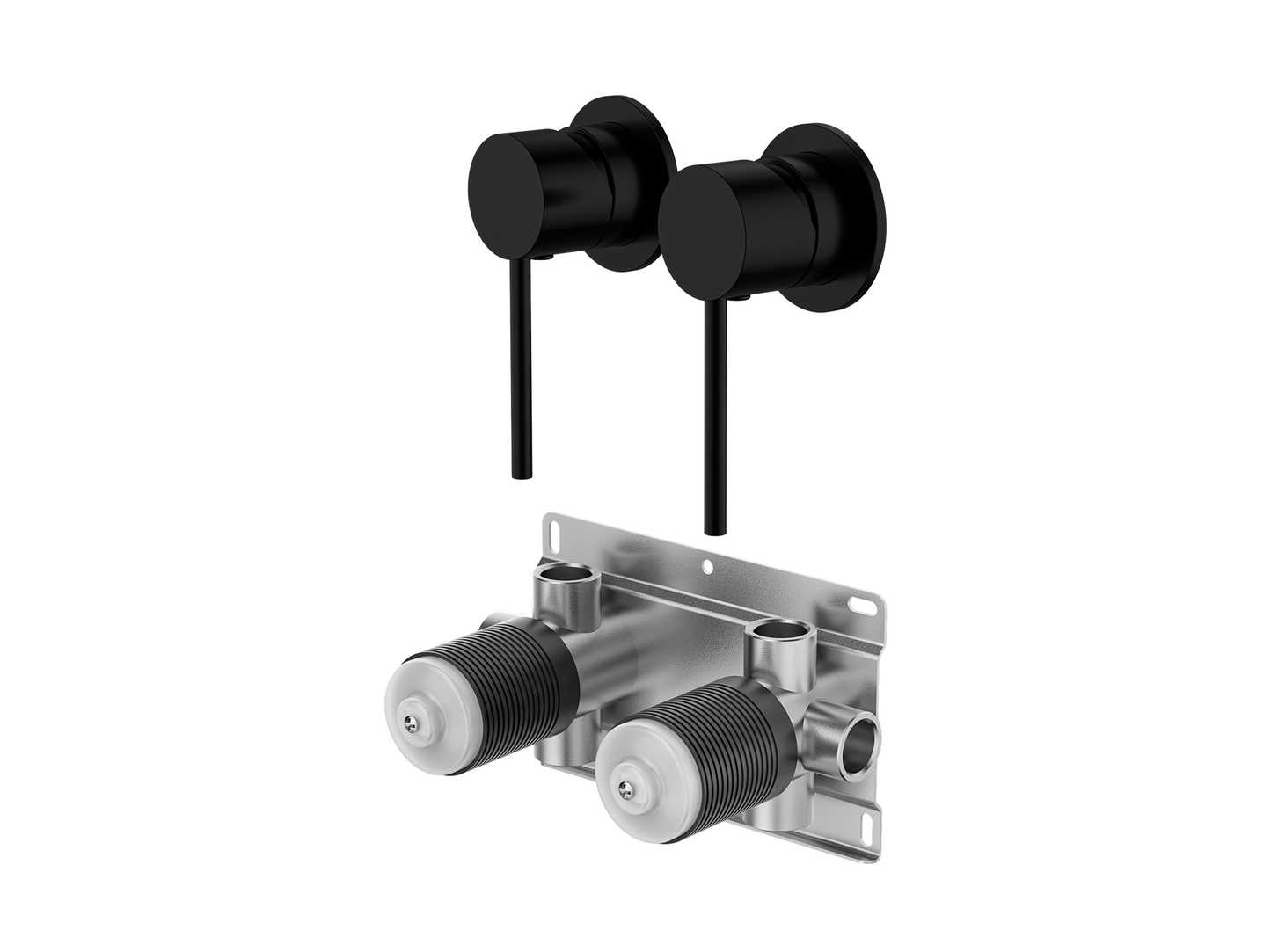 Maple Twin Shower/Bath Mixer Separate Plates