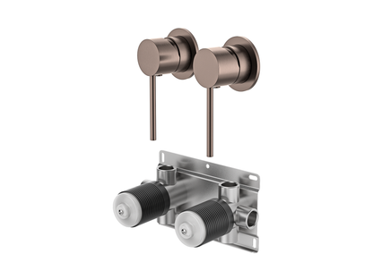 Maple Twin Shower/Bath Mixer Separate Plates