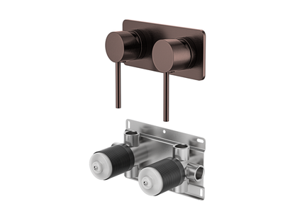Maple Twin Shower/Bath Mixer Square Plate