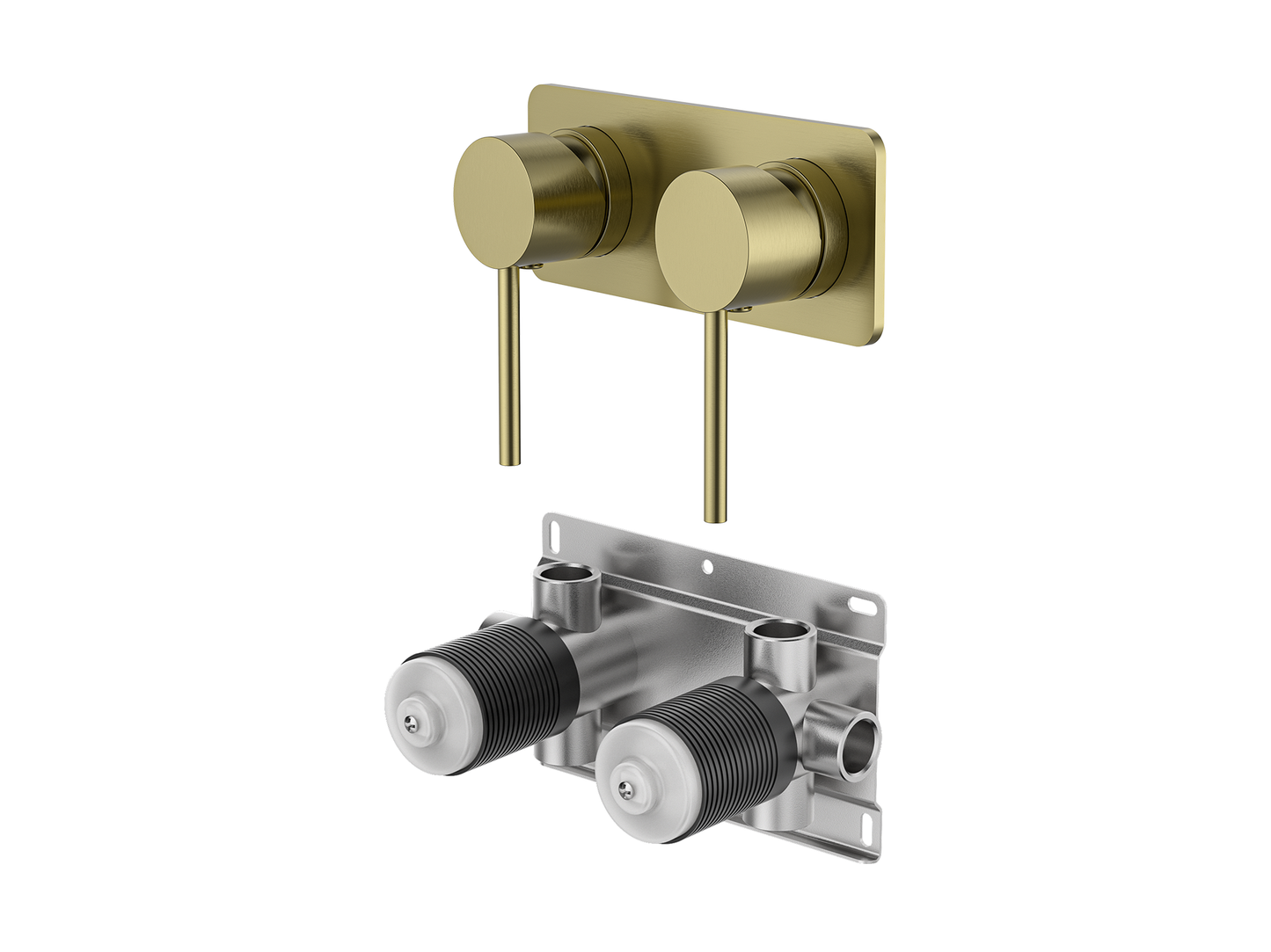Maple Twin Shower/Bath Mixer Square Plate