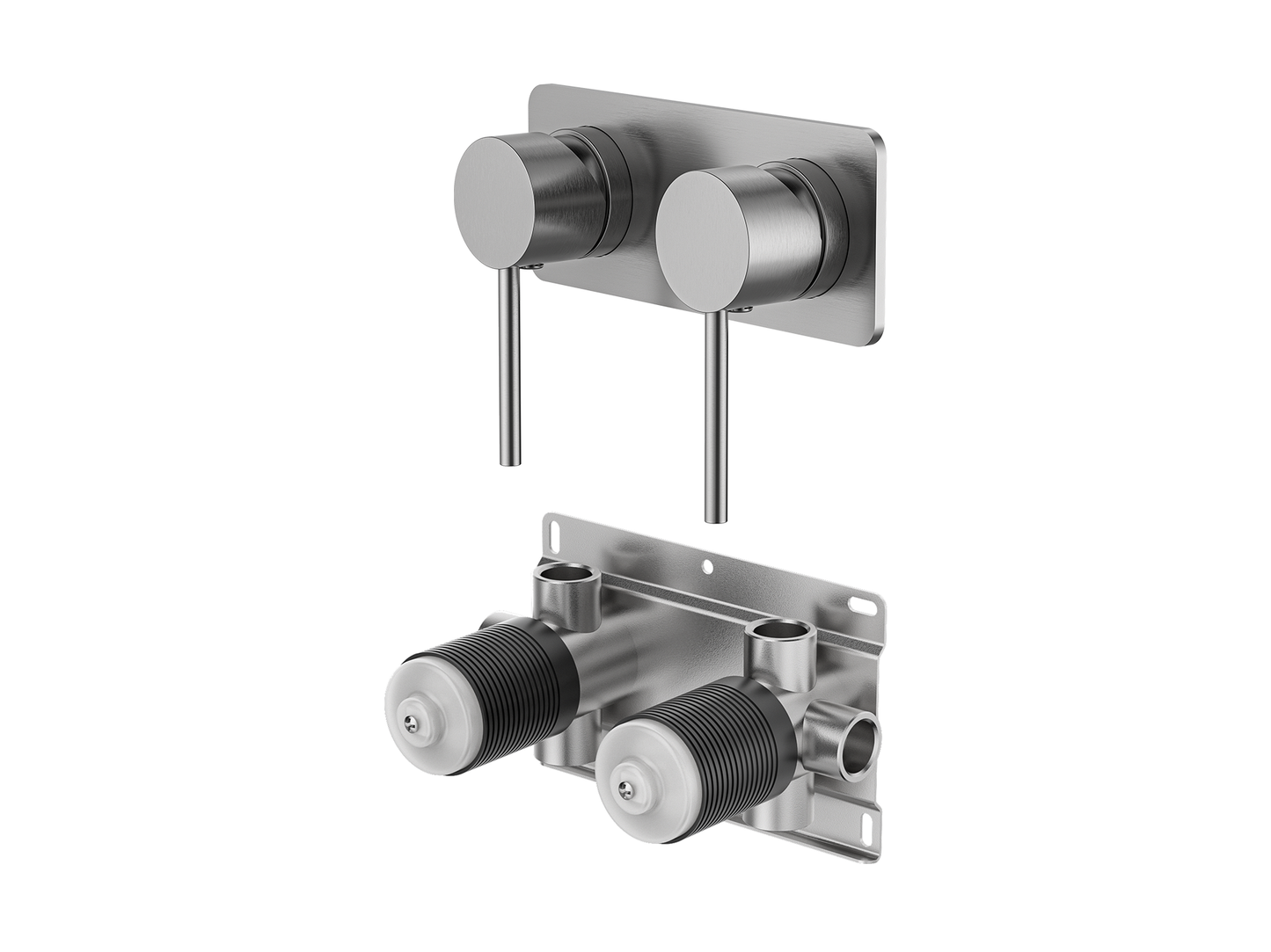 Maple Twin Shower/Bath Mixer Square Plate