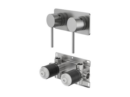Maple Twin Shower/Bath Mixer Square Plate