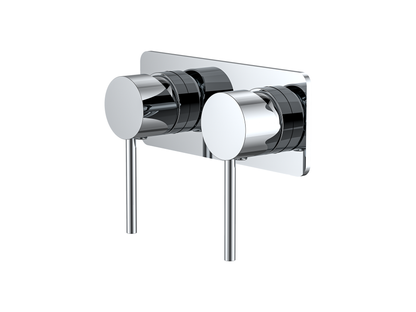 Maple Twin Shower/Bath Mixer Square Plate Chrome