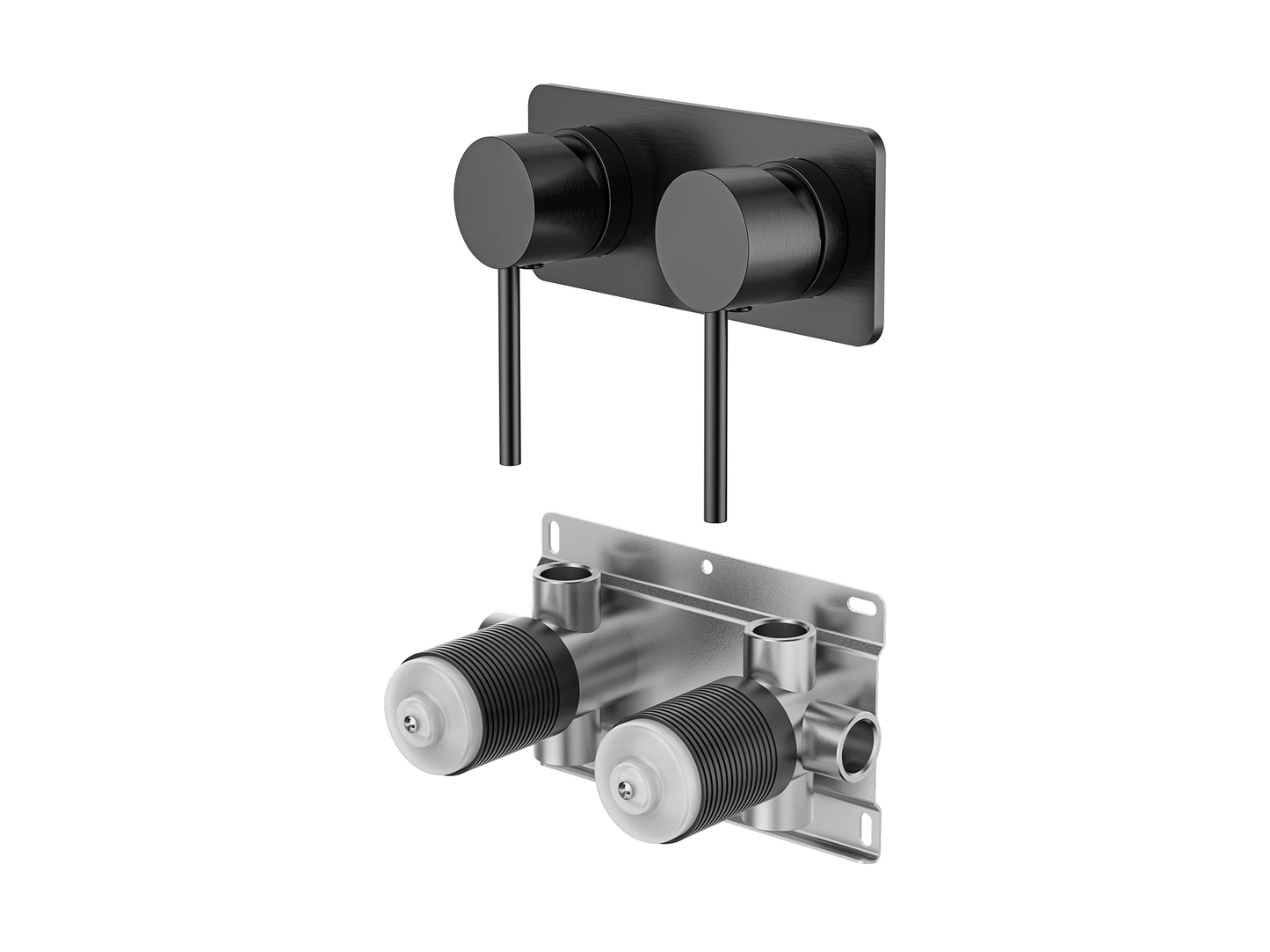 Maple Twin Shower/Bath Mixer Square Plate