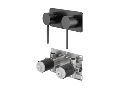 Maple Twin Shower/Bath Mixer Square Plate