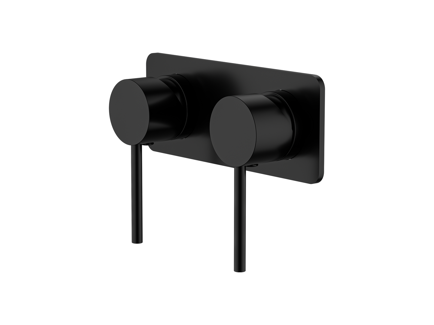 Maple Twin Shower/Bath Mixer Square Plate Matte Black