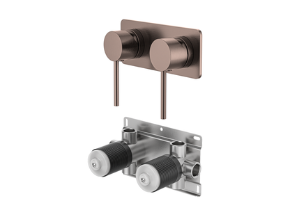 Maple Twin Shower/Bath Mixer Square Plate