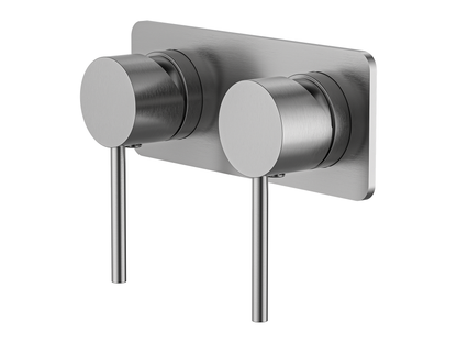 Maple Twin Shower/Bath Mixer Square Plate