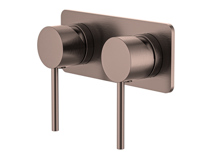 Maple Twin Shower/Bath Mixer Square Plate