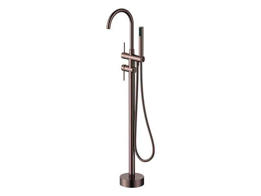 Maple Freestanding Floor Mixer with Hand Shower Antique Copper